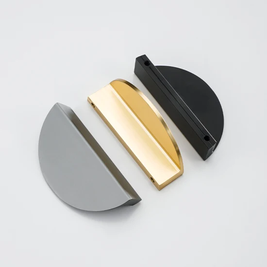 Le nouveau tiroir rond en aluminium de demi-lune de Style Nodic tire les poignées d'armoire de Curcle l'or d'autre matériel de meubles pour la salle de bains