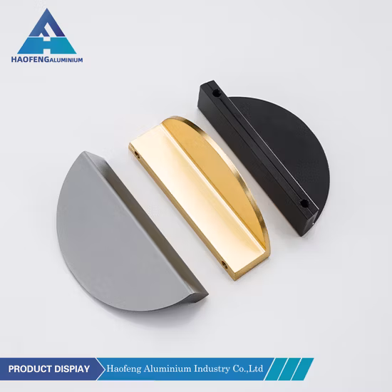 Le nouveau tiroir rond en aluminium de demi-lune de Style Nodic tire les poignées d'armoire de Curcle l'or d'autre matériel de meubles pour la salle de bains